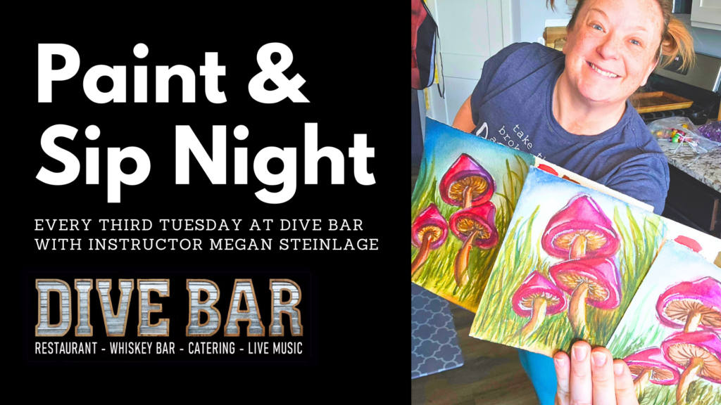 Paint and Sip Night at Dive Bar Como Megan Steinlage Painting Drinking Monthly