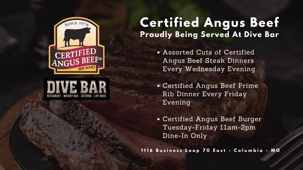 Certified angus Beef at Dive Bar Como