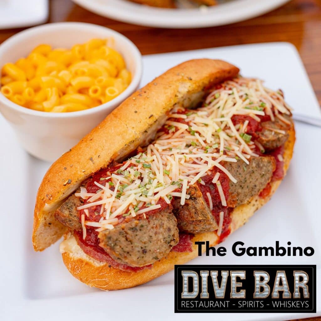 Meatball Marinara Sandwich at Dive Bar Como Columbia MO The Gambino