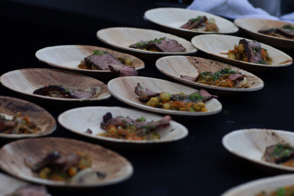 Food being served at the Chefs on Fire event by Epicure the Event.