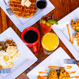 Brunch food items available at Dive Bar.