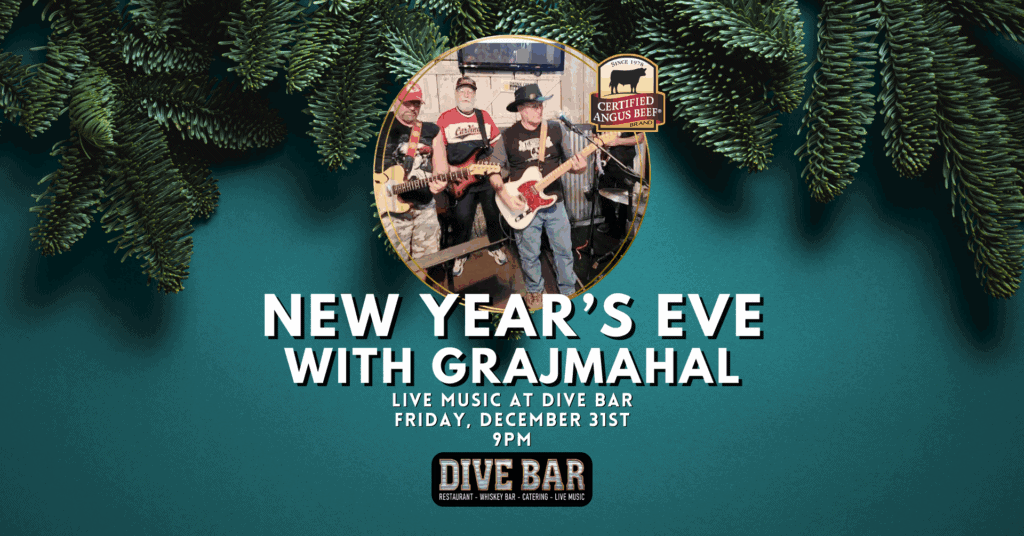 New Year's Eve party flyer at Dive Bar.